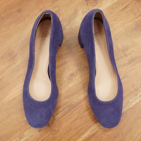 27 Edit Naturalizer Womens Rebecca Pumps Heels Blue Suede Close Toe Size 8 M - Picture 8 of 11